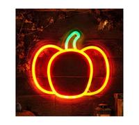 Halloween Pumpkin Neon Sign, Halloween Decorations Led Pumpkin Neon Night Light, Cute Fall & Thanksgiving Home Decor for Room, Bar, Wall, Kitchen, Mental, Bedroom