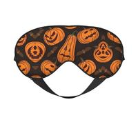 Halloween Pumpkin Night Mask Soft Reversible Eye Cover Adjustable Strap Light Blocking Comfortable Rest