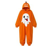 Halloween Pumpkin Onesie Adult Mischievous Ghost Cosy Jumpsuit