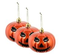 Halloween Pumpkin Ornaments - Polystyrene Hanging Decorations | Lightweight Mini Pumpkins | Halloeen Indoor Outdoor Decor | Small Pumpkins Baubles for Trees | 3PCS Halloweeen Decorative Pumpkin