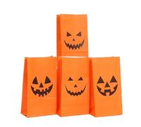 Halloween Pumpkin Paper Bags | Orange Snack Sack | Halloween Paper Candy Bags,for Popcorn Biscuits Bread Carnival Parties Home School
