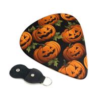 Halloween Pumpkin Patterns Guitar Picks 6-Pack - Pick Set (0.46mm / 0.71mm / 0.96mm) Suitable For Guitar And Ukulele Playing