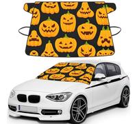 Halloween Pumpkin Patterns Print Automotive Windshield Frost Cover Protector For Winter Use, Ice Snow Protector Covers For Car