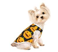 Halloween Pumpkin Patterns print Dog Shirts for Small Dogs Stretchy T-Shirts Lightweight Tank Top Sleeveless Striped Vest