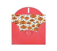 Halloween Pumpkin Patterns Print Greeting Cards With Envelopes,Holiday,Birthday,Wedding,And All Occasions