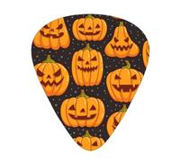 Halloween Pumpkin Patterns Print Guitar Pick,12 Pack,Includes Thin,Medium,Heavy Gauges,Suitable for guitar,ukulele
