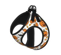 Halloween Pumpkin Patterns Print Harness Leash Set For Cat And Small Dog, Adjustable, Reflective, And Escape-Proof Vest With Soft Breathable Mesh Lining