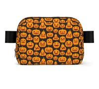 Halloween Pumpkin Patterns Print Square Waist Bag Fashion Pack Waterproof Bumbag Travel Casual Summer Gift