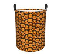 Halloween Pumpkin Patterns Printing Comfy Laundry Hamper With Handles Standable Perfect For Festival Multi-Room Storage Solution