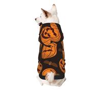 Halloween Pumpkin Print Dog Hoodie Sweatshirt For Small Dogs, Warm, Soft And Breathable Pet Clothes, Easy To Wear Jumper For Winter And Fall Warm