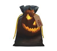 Halloween Pumpkin print Drawstring Gift Bag for Wedding Party Birthday Unique Present Bag Reusable Canvas Bag,1 Piece M