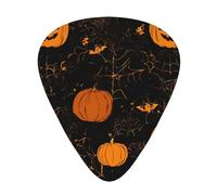 Halloween Pumpkin Print Guitar Pick for Men Women Triangle Instrument Accessories Plectrums(12pcs One sided)
