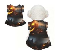 Halloween Pumpkin Print Pet Breathable Sleeveless Skirt M