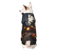 Halloween Pumpkin Print Small Dogs Warm Hoodie, Soft And Breathable Sweatshirt, Easy To Wear Jumper For Winter And Fall, Cold Weather Hooded Coat Pullover