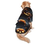 Halloween Pumpkin Print Soft Dog Hoodie For Medium To Large Dogs, Warm And Breathable Winter Pet Sweatshirt, Easy To Wear Jumper For Cold Weather