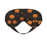 Halloween Pumpkin Print Soft Eye Mask, Adjustable Strap Soft Eye Cover Blindfold for Travel Yoga Nap Shift Work