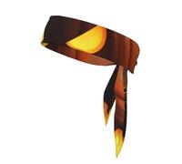 Halloween Pumpkin Print Sport Head Ties Headbands Bandanas Workout Hair Band Athletic Sweatbands for Running Tennis