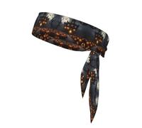 Halloween Pumpkin Print Sport Head Ties Headbands Bandanas Workout Hair Band Athletic Sweatbands for Running Tennis
