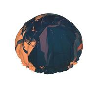 Halloween Pumpkin print Stylish Shower Cap Reusable Shower Cap Women Large Shower Cap for Braids Long Hair