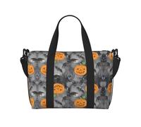 Halloween Pumpkin Printed Travel Tote Bag, Large Capacity Gym Bag, Lightweight Weekend Travel Shoulder Bag, Unisex
