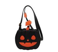 Halloween Pumpkin PU Crossbody Bag for Women Devil Shoulder Bags with Adjustable Strap Horror Handbags for Party Travel Shopping Daily Use (Style A) (Black 210 * 170 * 80)