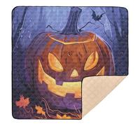 Halloween Pumpkin Safari Art Large Stylish Baby Playmat for Indoor Outdoor Cozy Breathable Kicking Mat for Baby Toddler Infant, 50'' x 50''