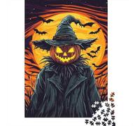 Halloween Pumpkin Scarecrow with Bats Jigsaw Puzzle for Adults, 1000 Pieces, 70x50cm/1000pcs, Screen-Free Activity, Weekend Downtime And Time at Home