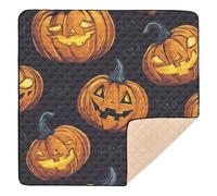 Halloween Pumpkin Seamless Pattern Soft Padded Baby Gym & Activity Mat for Indoor Outdoor Cozy Breathable Tummy Time Mat for Baby Kids Toddlers Infants, 50'' x 50''