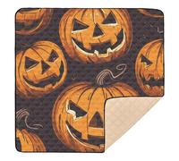 Halloween Pumpkin Seamless Pattern Soft Thick Baby Play Mat for Floor Non-Toxic Travel Play Mat for Baby Kids Toddlers Infants, 50'' x 50''