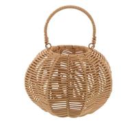Halloween Pumpkin Shaped Rattan Lampshade with Handle for Camping Lantern