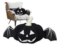 Halloween Pumpkin Shaped Throw Pillow,Spooky Pumpkin Throw Pillow for Halloween Party - Plush Seasonal Holiday Decor Cushion for Couch Sofa Bed Bedroom Desk Living Room Home Dining Room Decoration