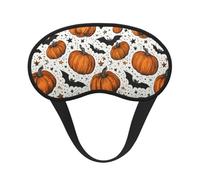 Halloween Pumpkin Sleep Mask for Women Men Soft Blackout Eye Mask | Bat Eye Cover for Sleeping Adjustable Strap Travel Blindfold for Home Office