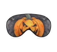 Halloween Pumpkin Sleep Mask for Women Men, Soft Eye Mask with Adjustable Strap for Sleeping, Light Blocking Travel Blindfold for Nap Comfortable Eye Cover for Home Office