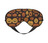Halloween Pumpkin Sleep Mask Night's Sleep Soft Eye Mask Adjustable Strap Works Nap Position Sleeping Aid