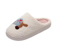 Halloween Pumpkin Slippers for Unisex - Creepy Cute Fluffy Winter Shoes Super Soft & Warm Slip On Shoes, White, 8 UK