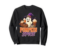 Halloween Pumpkin Spice Coffee Ghost Witch Hat Fall Latte Sweatshirt