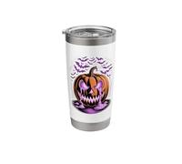 Halloween Pumpkin Spooky Season Bats Stainless Steel Insulated Tumbler