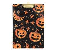 Halloween Pumpkin & Star Pattern Plastic clipboard for Girls Hard Board for Classroom Supplies for Teachers Elementary Size 9 x 12