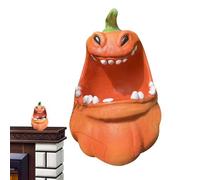 Halloween Pumpkin Storage Box,Pumpkin Storage Container - Pumpkin Serving Bowl Spooky Resin,Small Halloween Pumpkin Statue For, Candy Box or