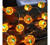 Halloween Pumpkin String Lights,Battery Lamp, Nightlight,Halloween Decorations,Little Pumpkins on Halloween Night Before Christmas Decor (Yellow -39.37 inch)