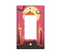 Halloween Pumpkin Switch Cover Plates Halloween Scary Fall Decoration Jack-o-Lantern for Wall Accents, Thermoplastic Wall Plaques, Size
