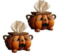 Halloween Pumpkin Tissue Box Holder, Pumpkin Tissue Box Holder, Cute Facial Paper Organizer Dispenser Toilet Paper Holder,for Fall Indoor Home Accessory.(2pcs)