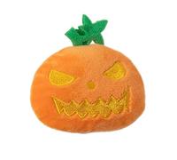 Halloween Pumpkin Toy for Cats Interactive Teething with Embroidered Expressions Cute Kitty Companion Soft Pet Chew (B, A)