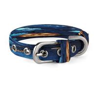 Halloween Pumpkin Tree Blue Pet Collar, Adjustable Dog Collars with Buckle Stainless Steel D-Ring, Comfortable Collar for Small Medium Dogs and Cats