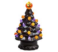 Halloween Pumpkin Tree Light - Ceramic Tabletop Decoration, Spooky Holiday Lamp with Glowing Pumpkins | Festive Home Decor for Mantel Bedroom Desk Bookshelf Wedding Party Gift