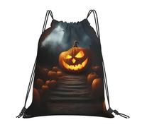 Halloween Pumpkin Unisex Swimming Bags Portable Drawstring Backpack Foldable Pe Bag For Football Gym Climbing