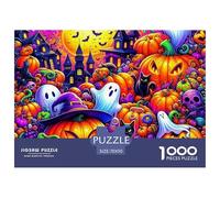 Halloween Pumpkin Village Under Moonlight Durable Construction Ideal Leisure Activity, Suitable for Improving Problem Solving Abilities 70x50cm/1000pcs
