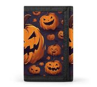 Halloween Pumpkin Wallet,Credit Card Holder,Three-fold Wallet for Passport Covers, Purse Passport Bag for Men Women