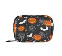Halloween Pumpkin Web Bat Daily Tablet Pill Organiser Weekly Pill Box 7 Day Travel Small for Medicine Vitamin Supplement