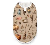 Halloween Pumpkin Witch Cottage Dog Shirt Sun Protection Tank Top S | Sleeveless Pet T Shirts,Lightweight Breathable Pet Clothes,Dog Vest for Summer
